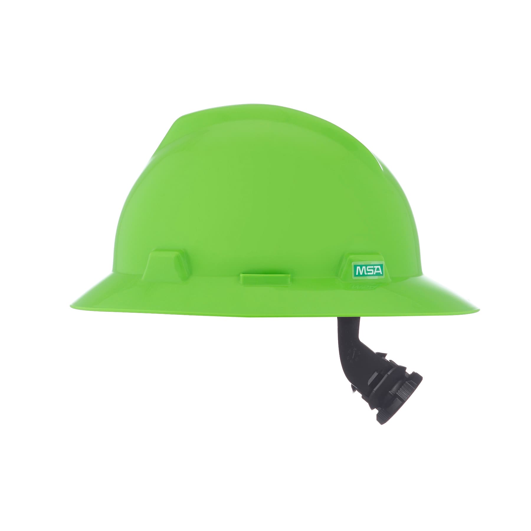 MSA V-Gard Slotted Full-Brim Hat, Bright Lime Green, W/Fas-Trac Iii Suspension_17