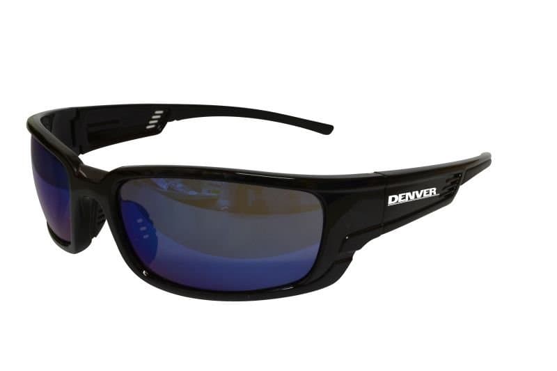 Maxisafe Denver Premium Safety Glasses, Black Frame - Blue Mirror Lens