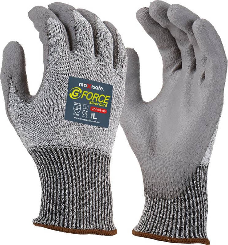 Maxisafe G-Force Silver Cut E Glove, Pu Coated Glove