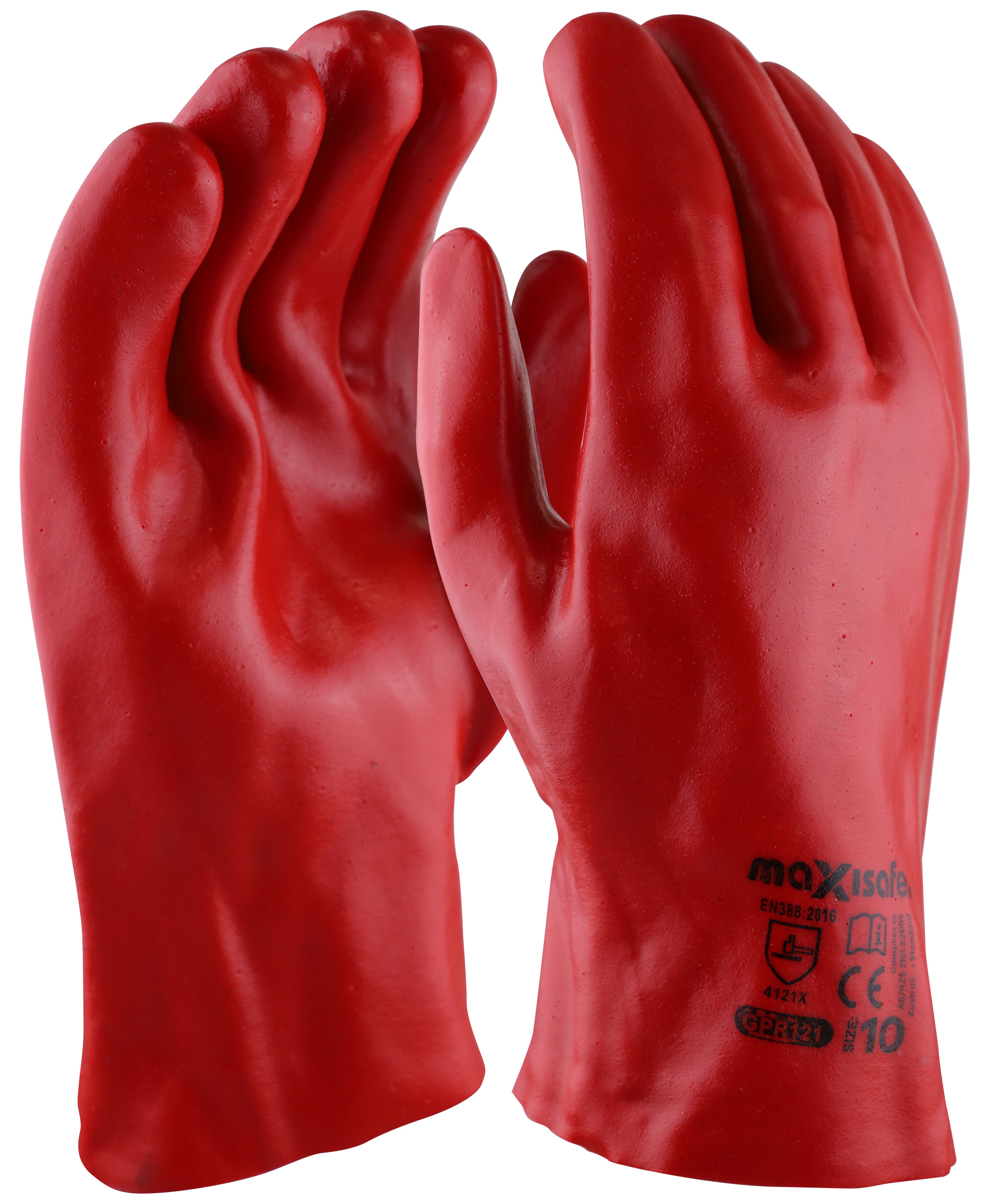 Maxisafe Red Pvc Single Dipped 27Cm - Carded