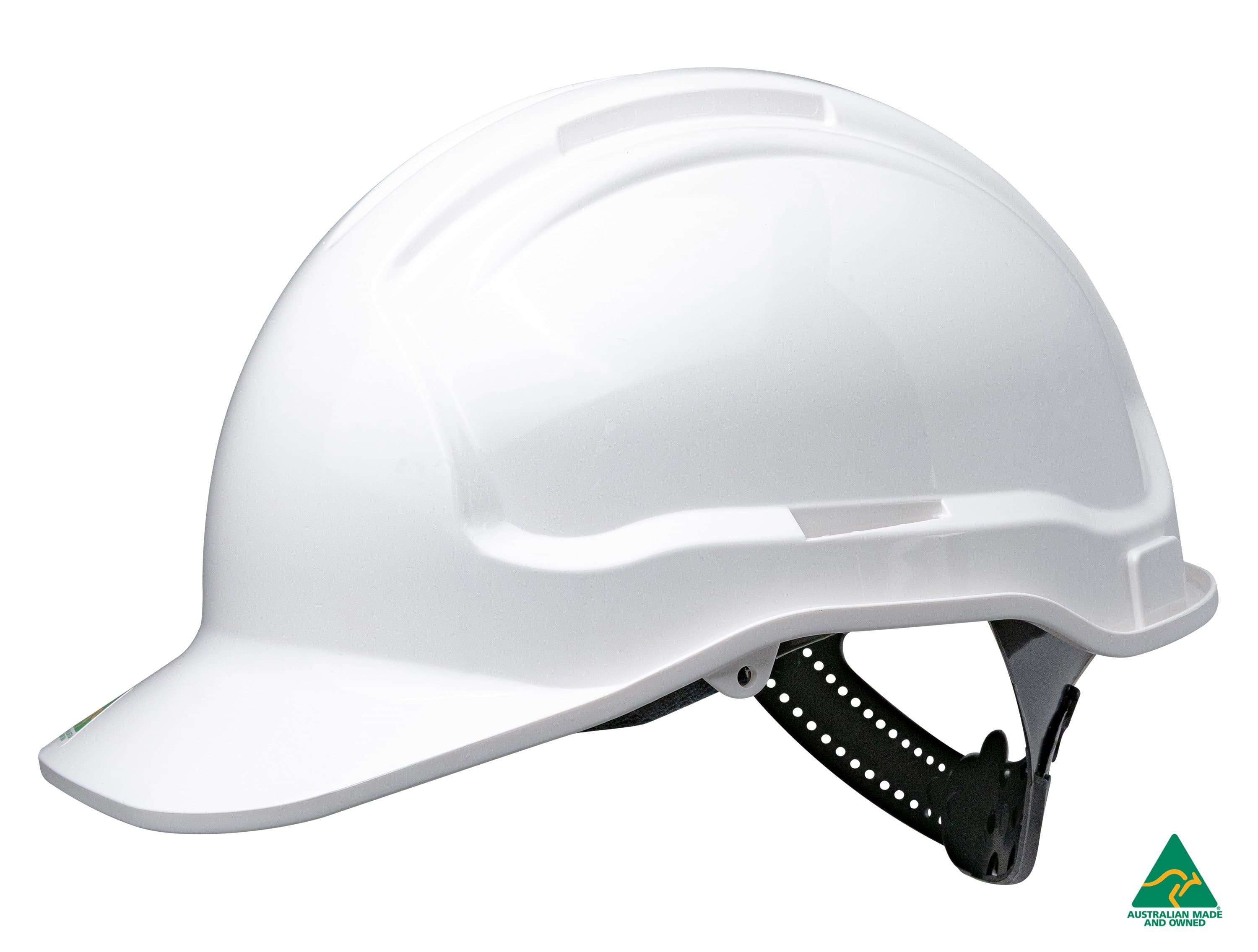 Maxisafe Tuffgard Non Vented Hard Hat With Sliplock Harness - White