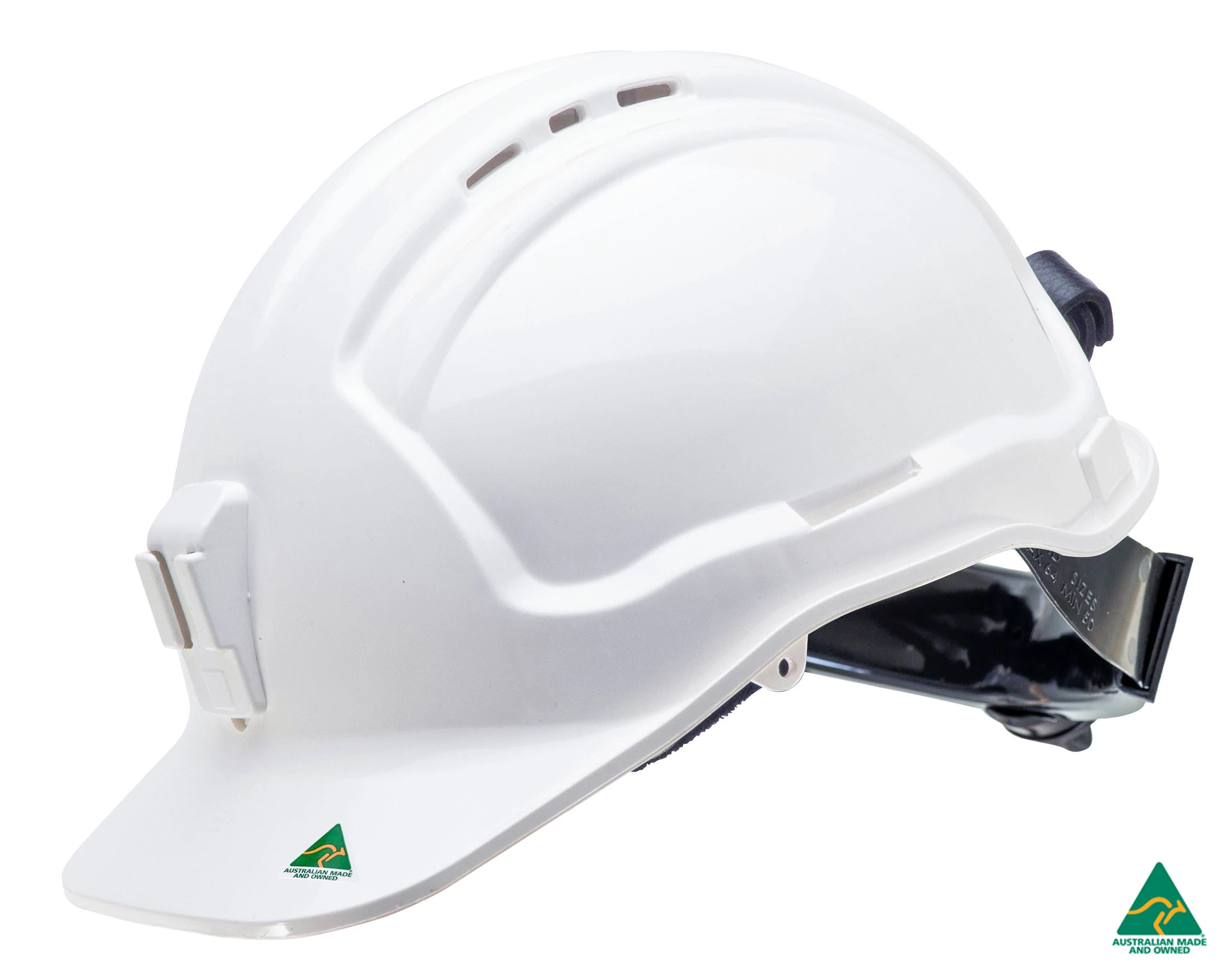 Maxisafe Tuffgard Vented Hard Hat With Ratchet Harness And Poly Lamp Bracket