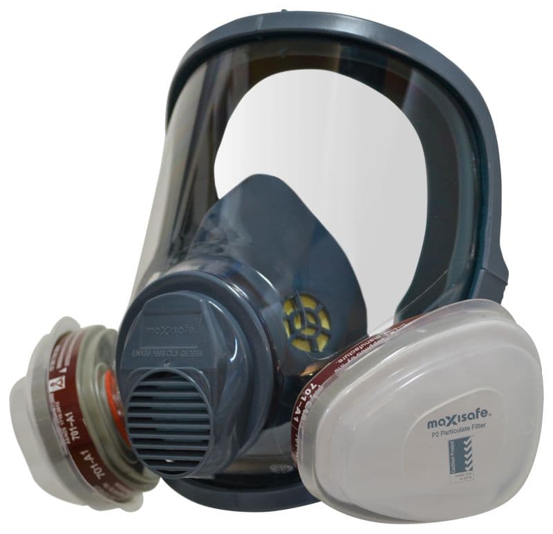 Maxisafe Maxiguard Full Face Silicone Respirator With A1P2 Filter-Medium