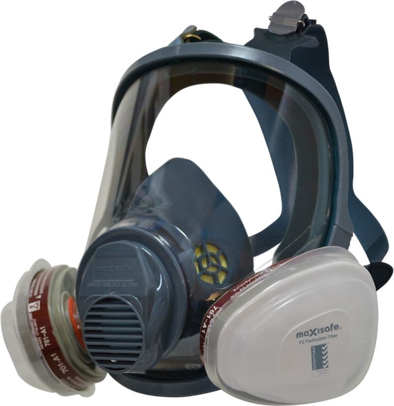 Maxisafe Maxiguard Full Face Silicone Respirator With A1P2 Filter-Large