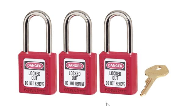 Master Lock Safety Padlock 410 KA3 Red (3 Locks Equals 1 Set)