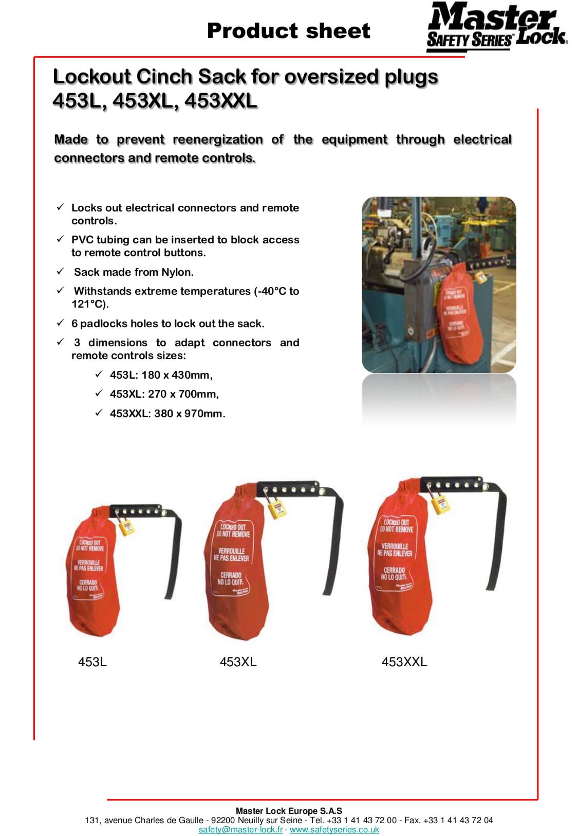 Master Lock Sack Cinch Elect Plug- Large