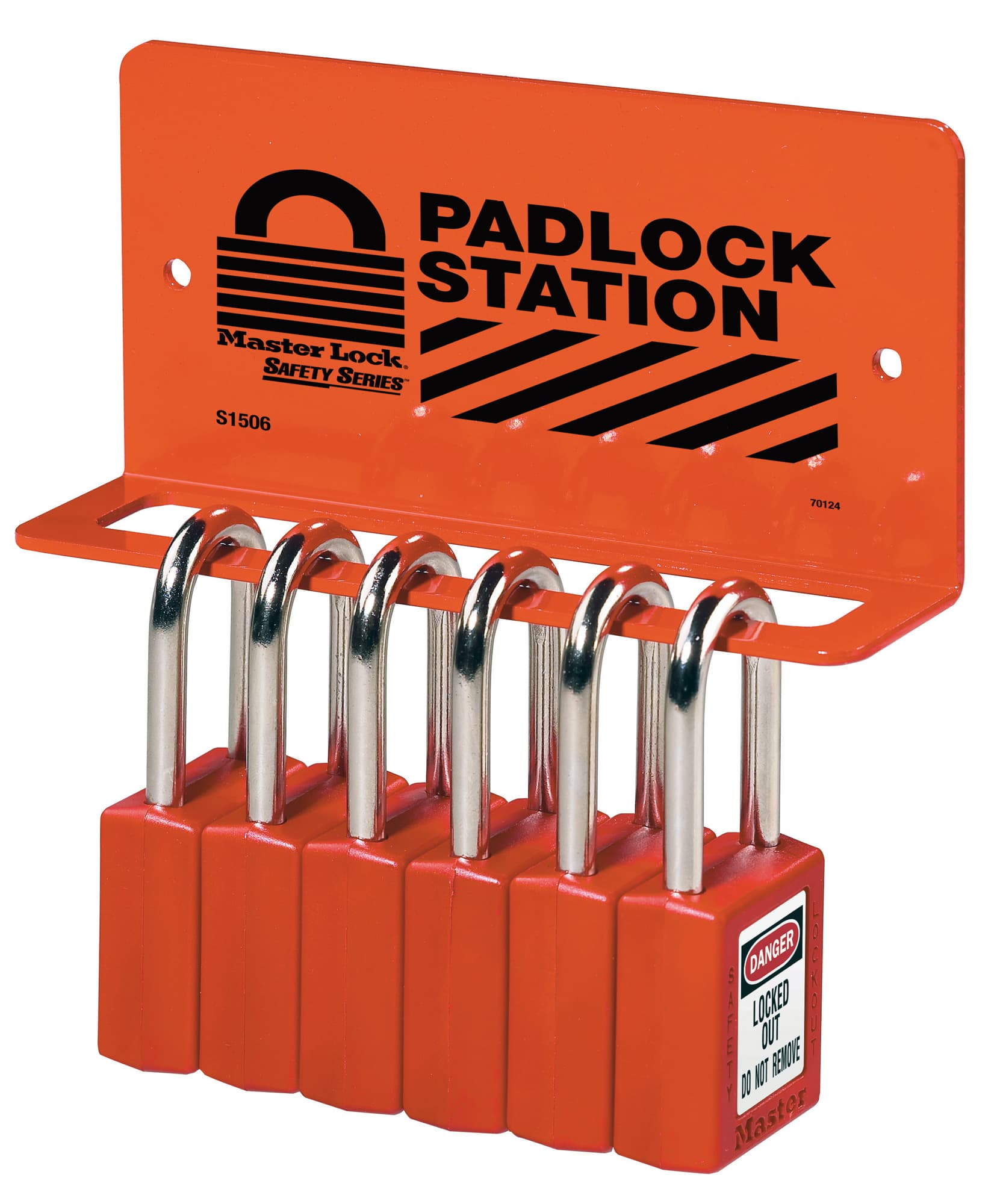 Master Lock Heavy Duty Padlock Rack- 6 Locks