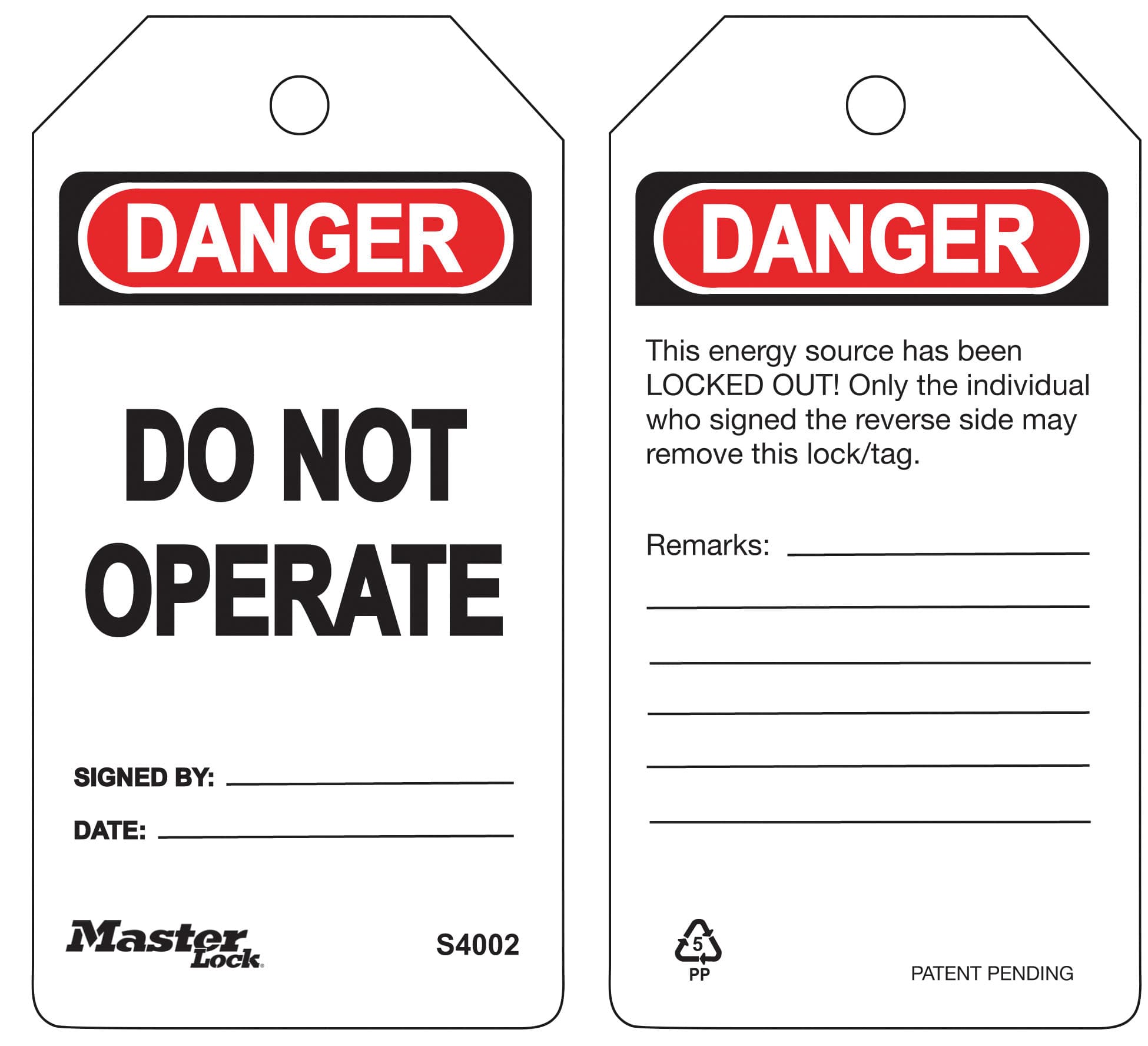 Master Lock X/Tags Do Not Operate (6Pk)