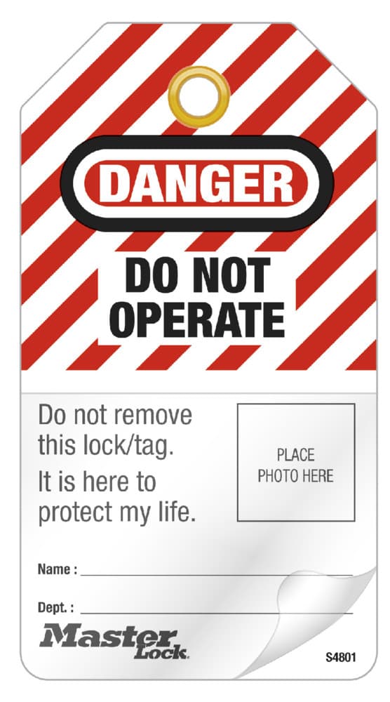 Master Lock Tags Do Not Operate Photo Self Lam (12Pk)