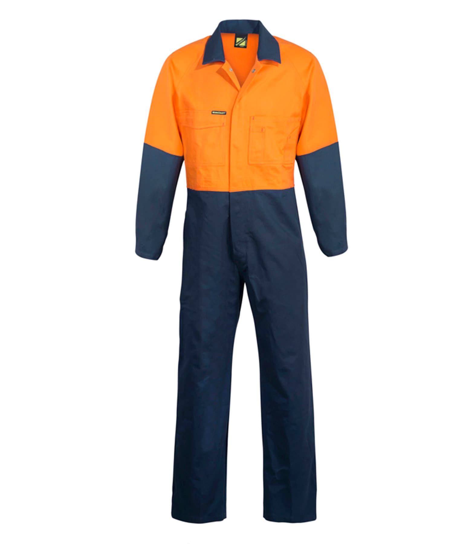 Workcraft Hi Vis Poly/Cotton Coveralls (Navy/Orange)