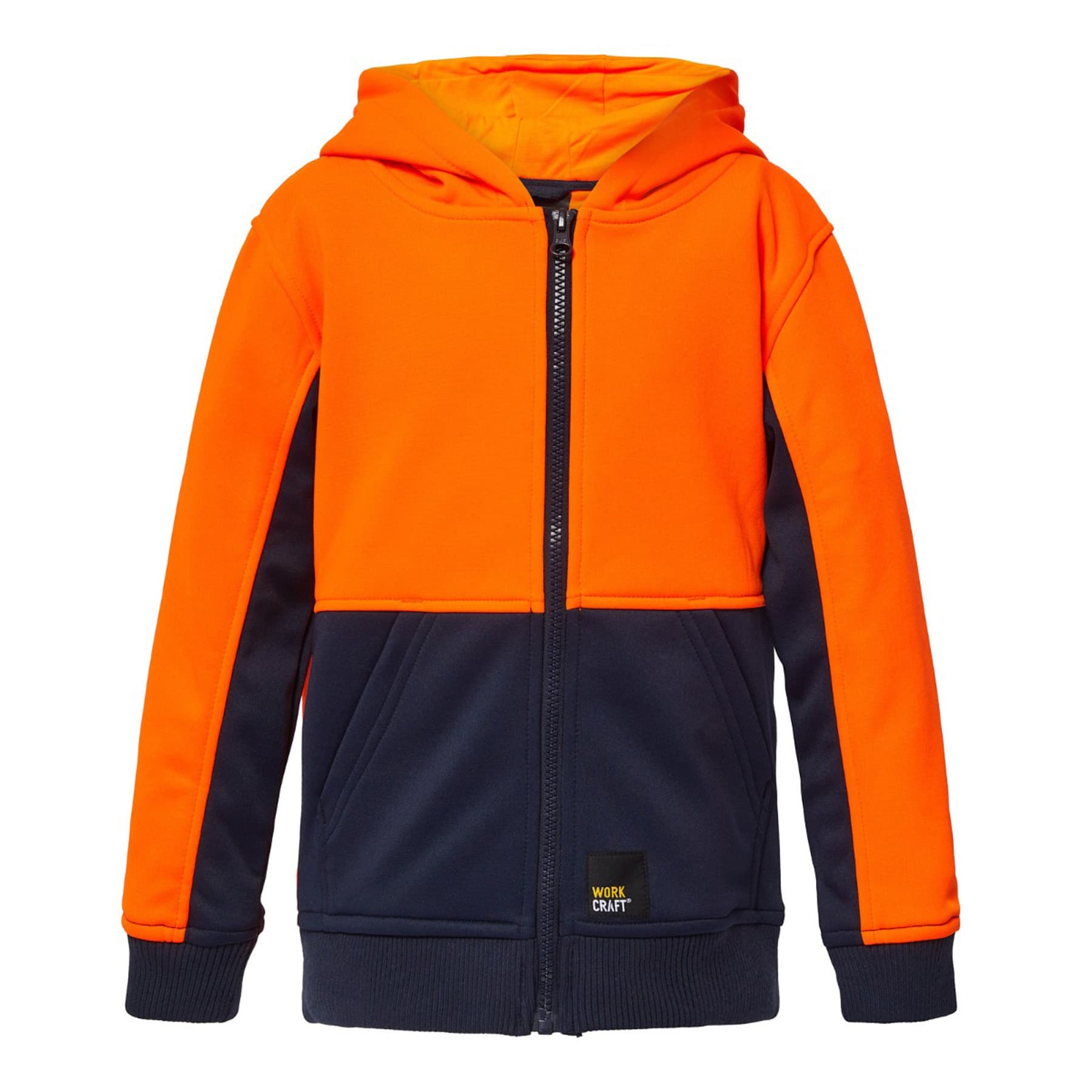 Workcraft Hi Vis Kids Hoodie (Navy/Orange)
