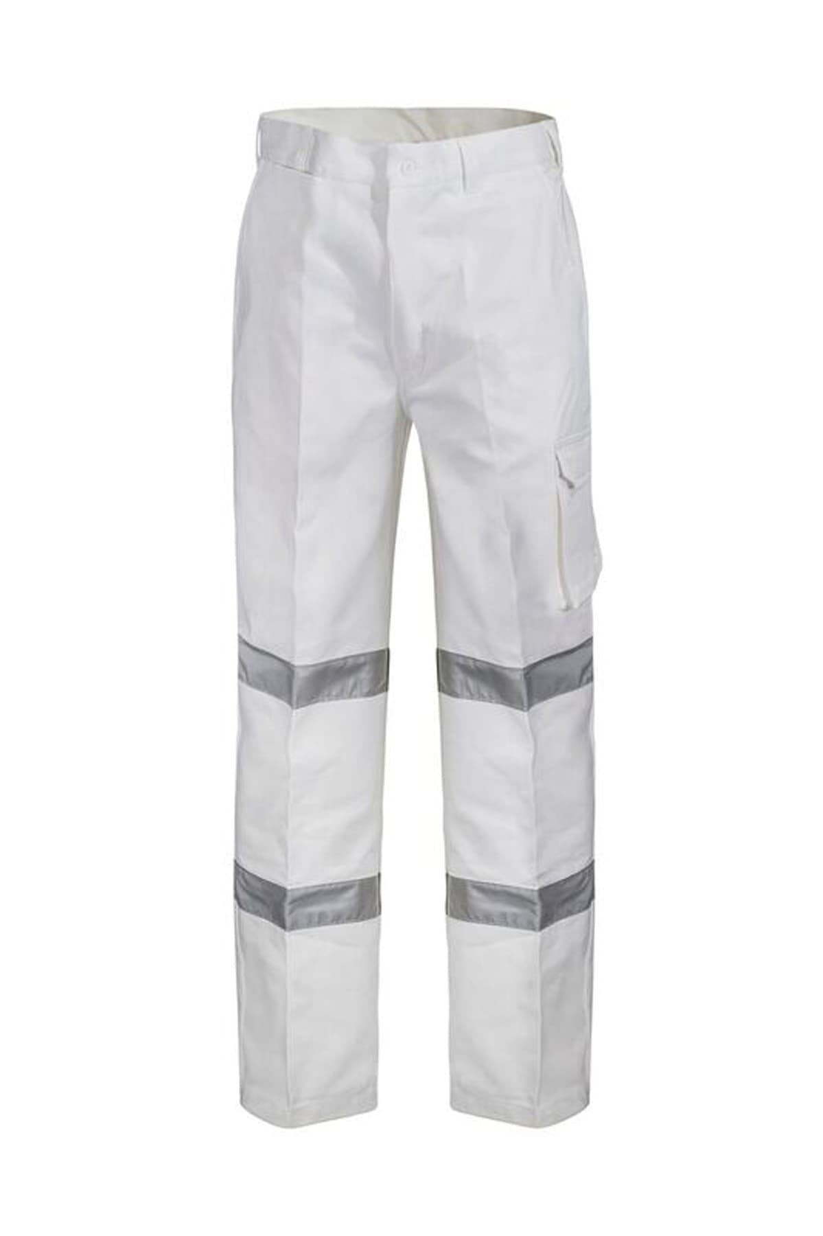Workcraft Refletive Cargo Cotton Drill Trouser-Long (White, Long Size)