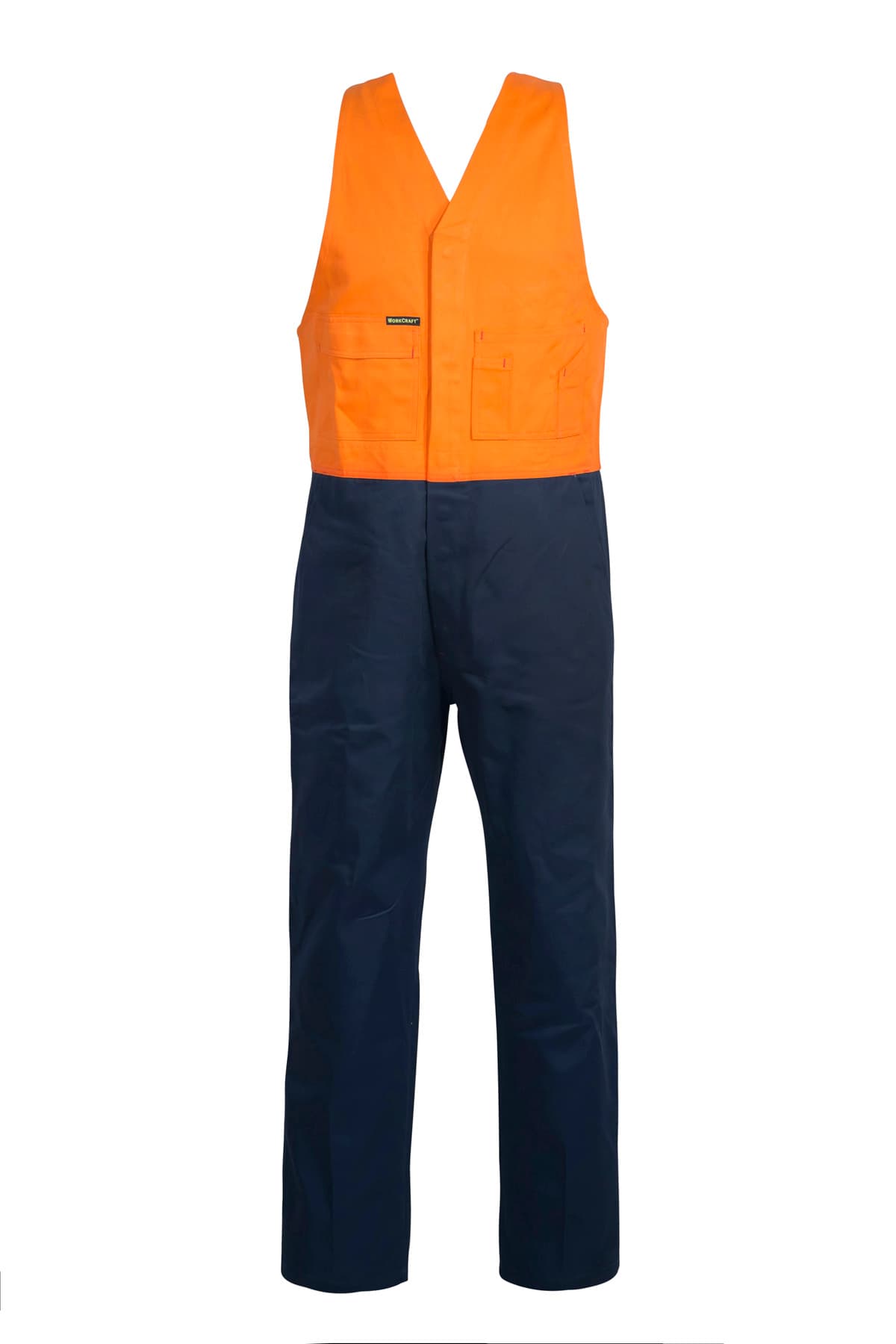 Workcraft Cotton Drill Roughall With Elastic Straps (Navy/Orange)