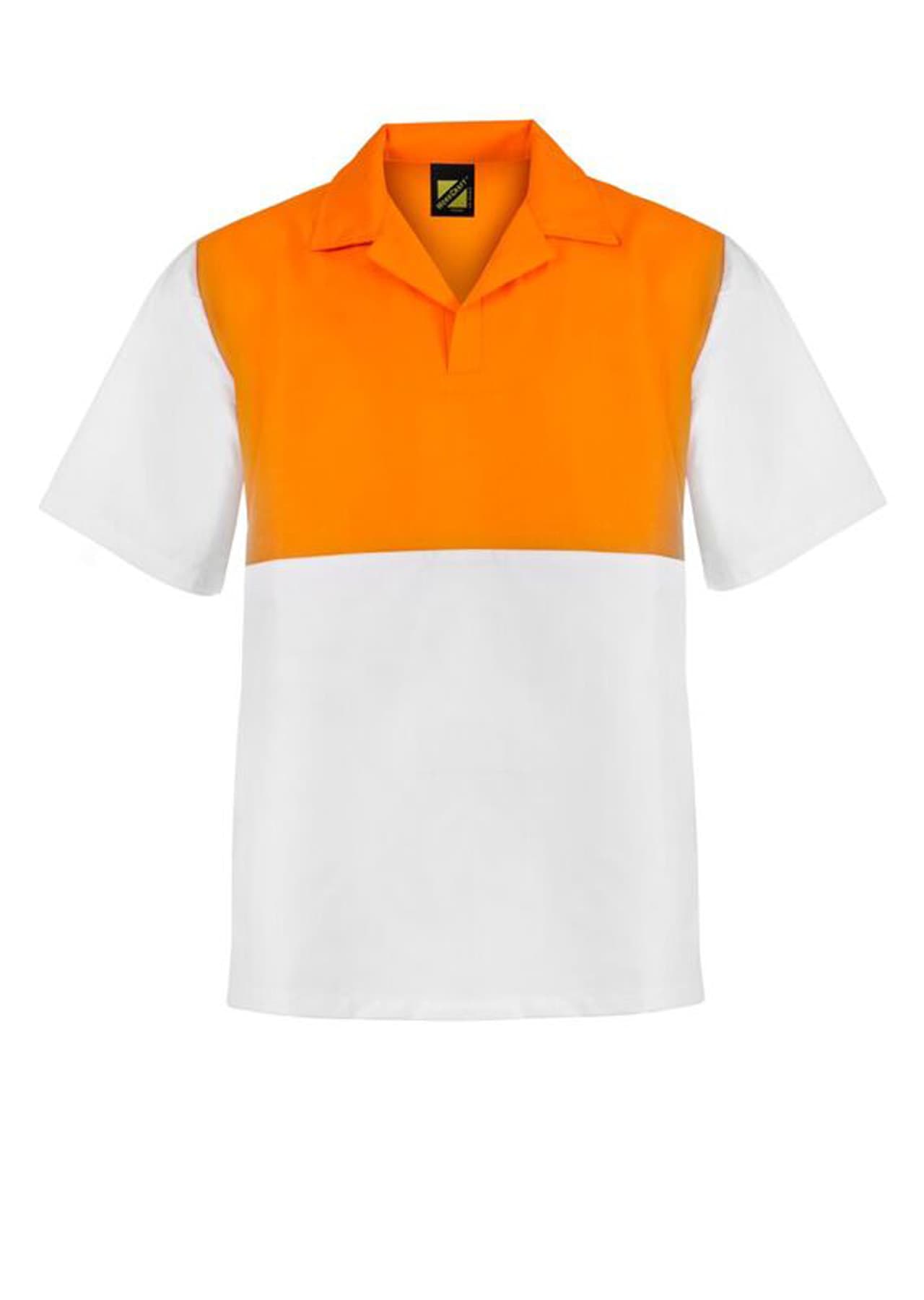 Workcraft Hi Vis Short Sleeve Food Industry Jacshirt (White/Orange)