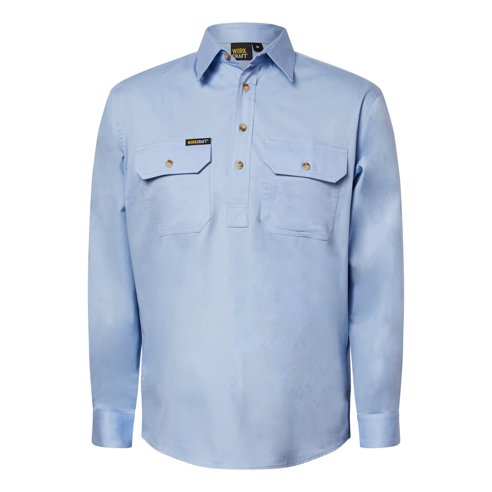 Workcraft Lightweight Long Sleeve Closed Front Cotton Drill Shirt (Skyway)