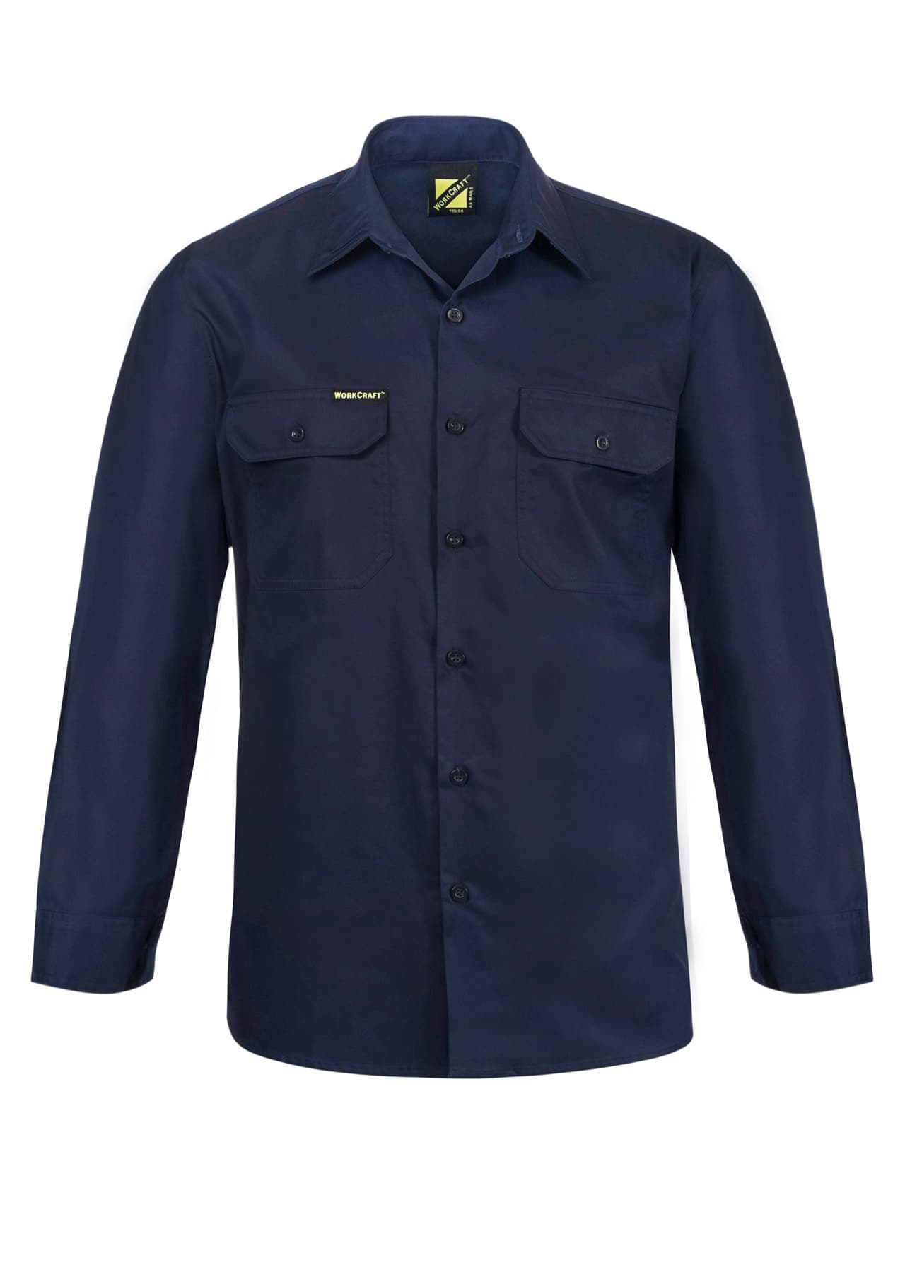 Workcraft Lightweight Long Sleeve Vented Cotton Drill Shirt (Navy)