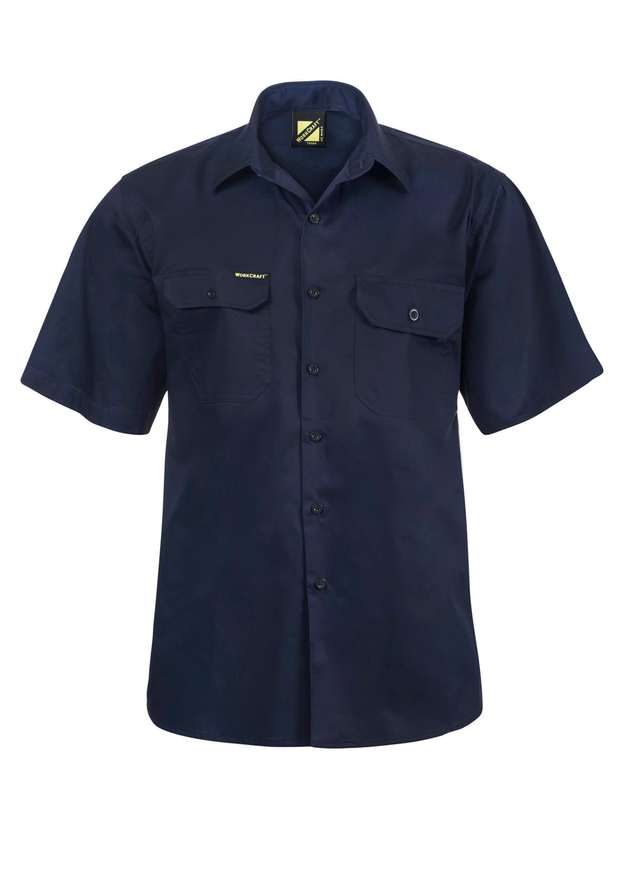 Workcraft Lightweight Short Sleeve Vented Cotton Drill Shirt (Navy)