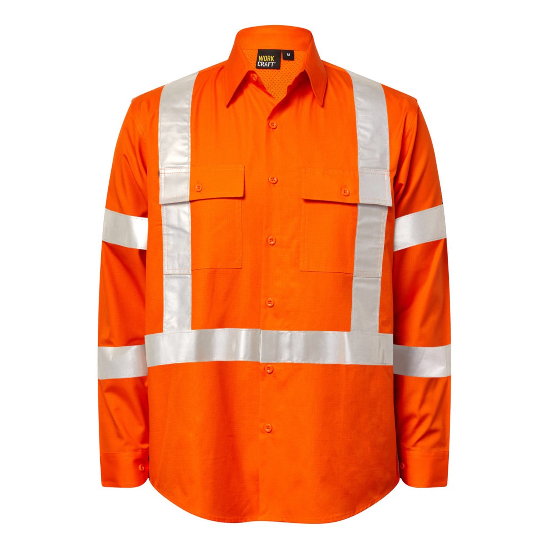 Workcraft Hi Vis Nsw Reflective Rail Ripstop Shirt (Orange)