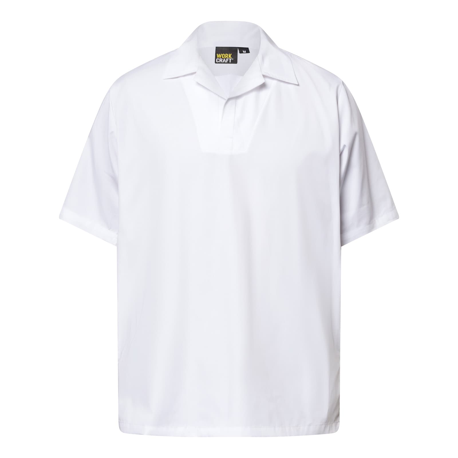 Workcraft Short Sleeve Food Industry Jacshirt With Modesty Insert (White)