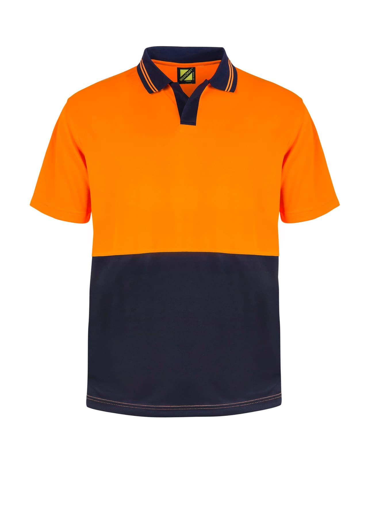 Workcraft Hi Vis Short Sleeve Food Industry Micromesh Polo (Navy/Orange)