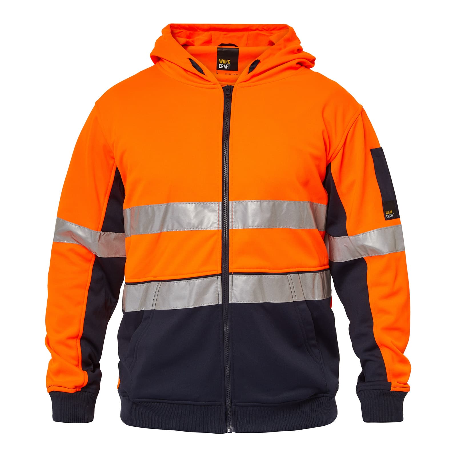 Workcraft Hi Vis Reflective Hoodie (Navy/Orange)