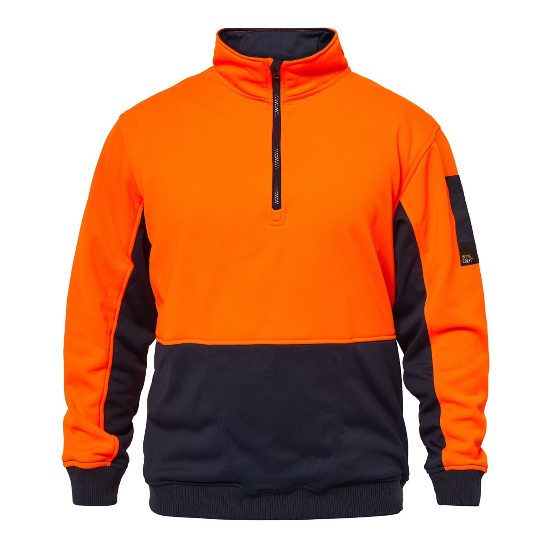 Workcraft Hi Vis Half Zip Pullover (Navy/Orange)