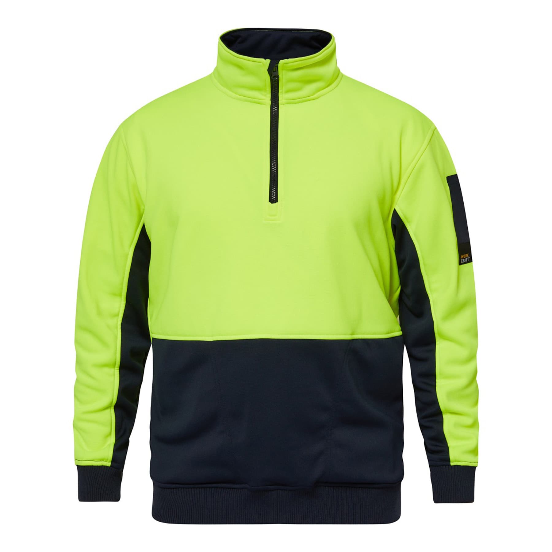 Workcraft Hi Vis Half Zip Pullover (Navy/Yellow)