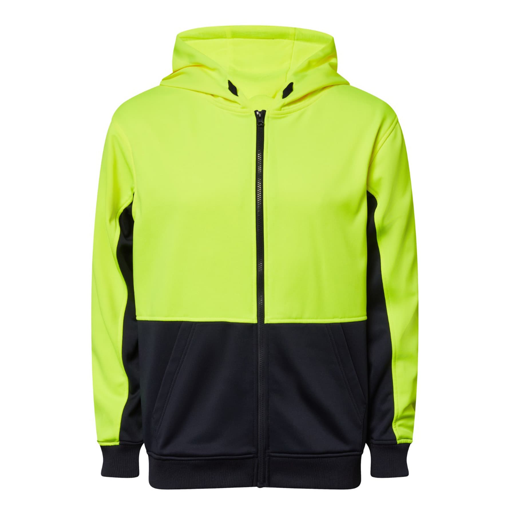 Workcraft Hi Vis Full Zip Hoodie (Navy/Yellow)