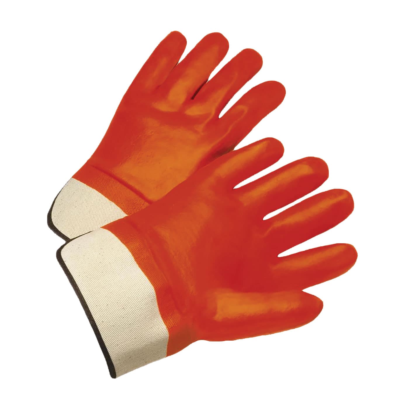 PVC Dipped Glove with Jersey Liner and Smooth Finish - Insulated & Waterproof, Hi-Vis Orange (1017OR) - L