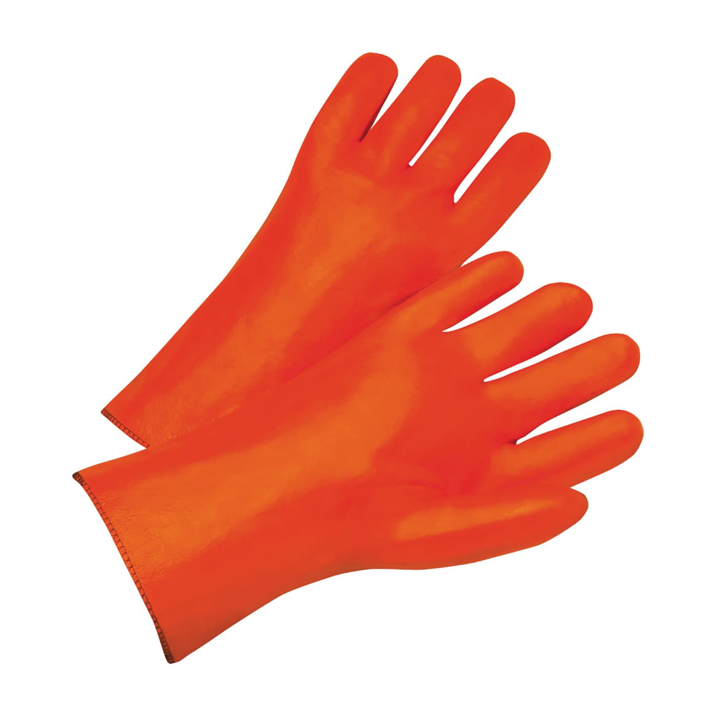 PVC Dipped Glove with Insulated Foam Liner and Smooth Finish - 12" Length, Orange (1027OR) - L