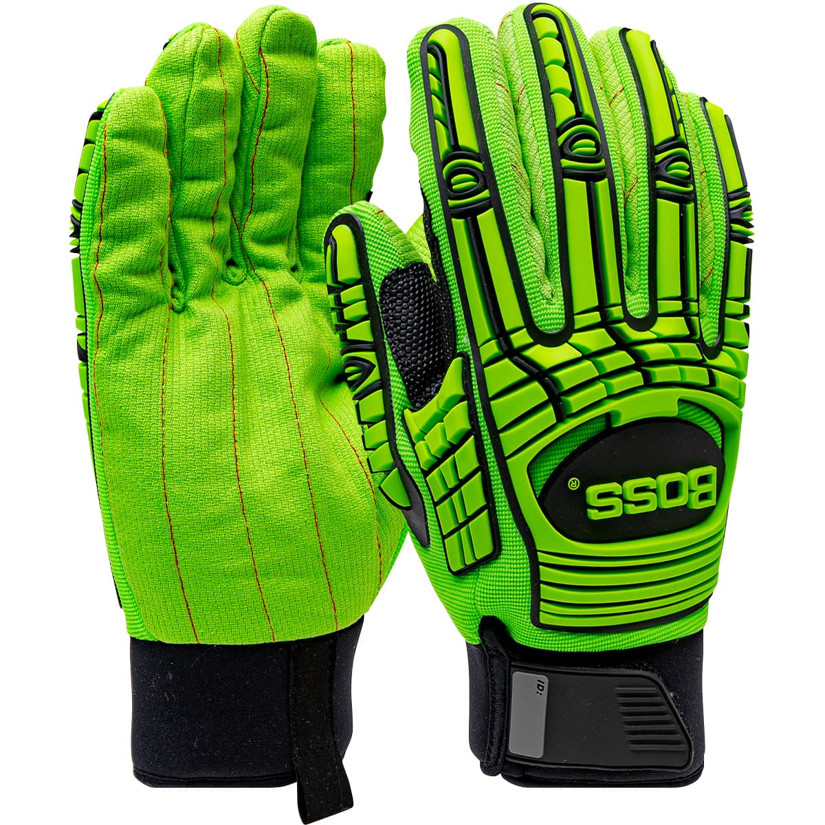 Boss Oil & Gas, Green Corded Cotton Palm, L2 Impact A3 Cut, Winter