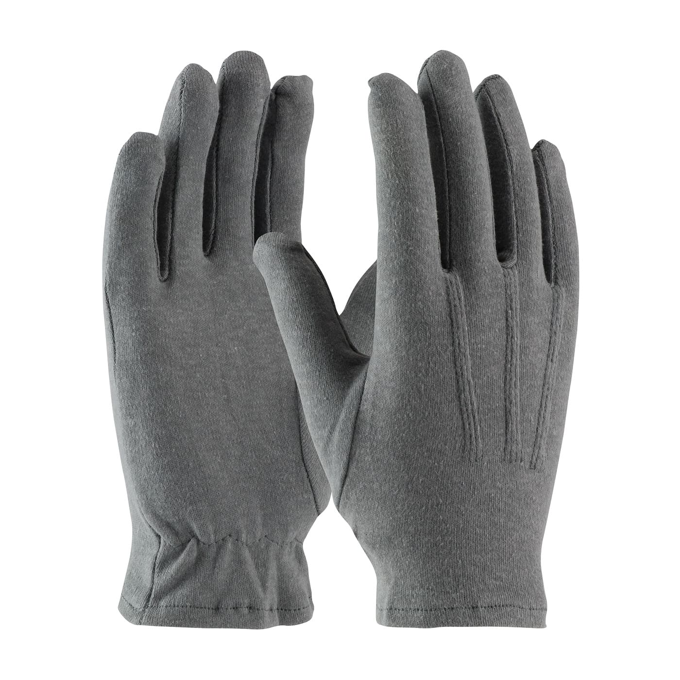 100% Cotton Dress Glove with Raised Stitching on Back - Open Cuff, Gray (130-100GM) - MENS