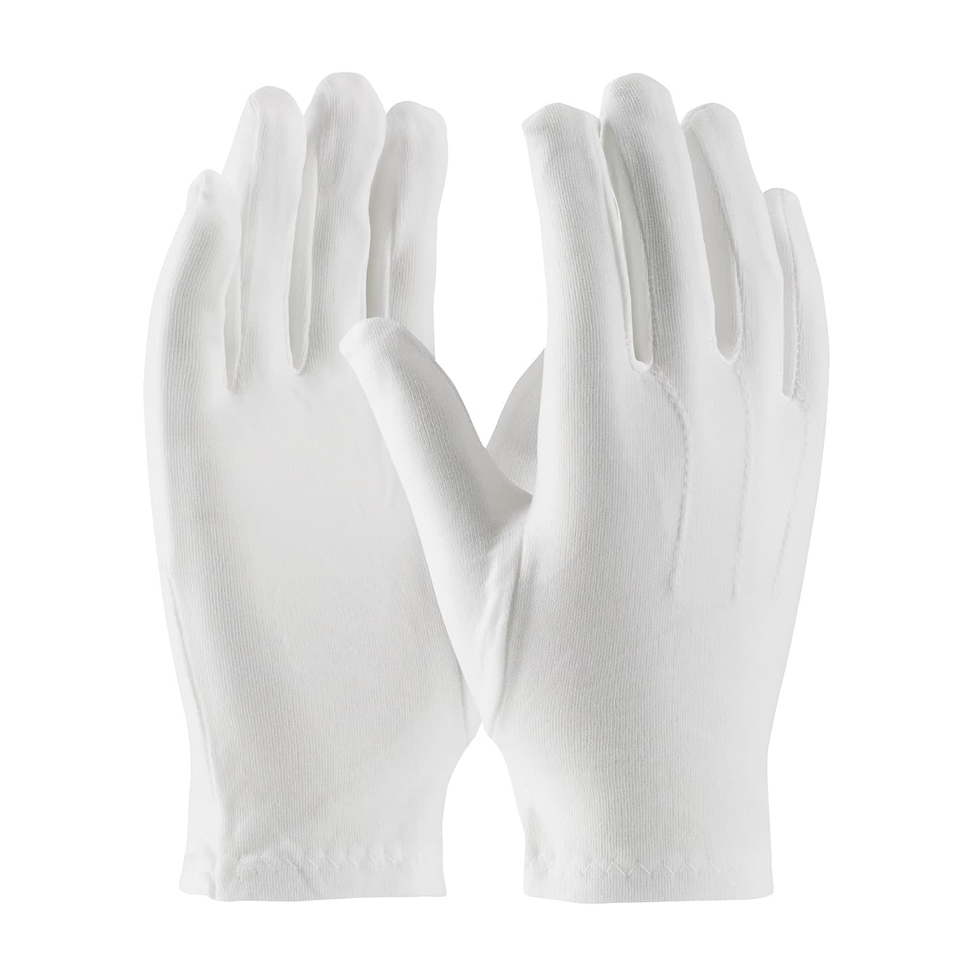 100% Stretch Nylon Dress Glove with Raised Stitching on Back - Open Cuff, White (130-600WM) - MENS