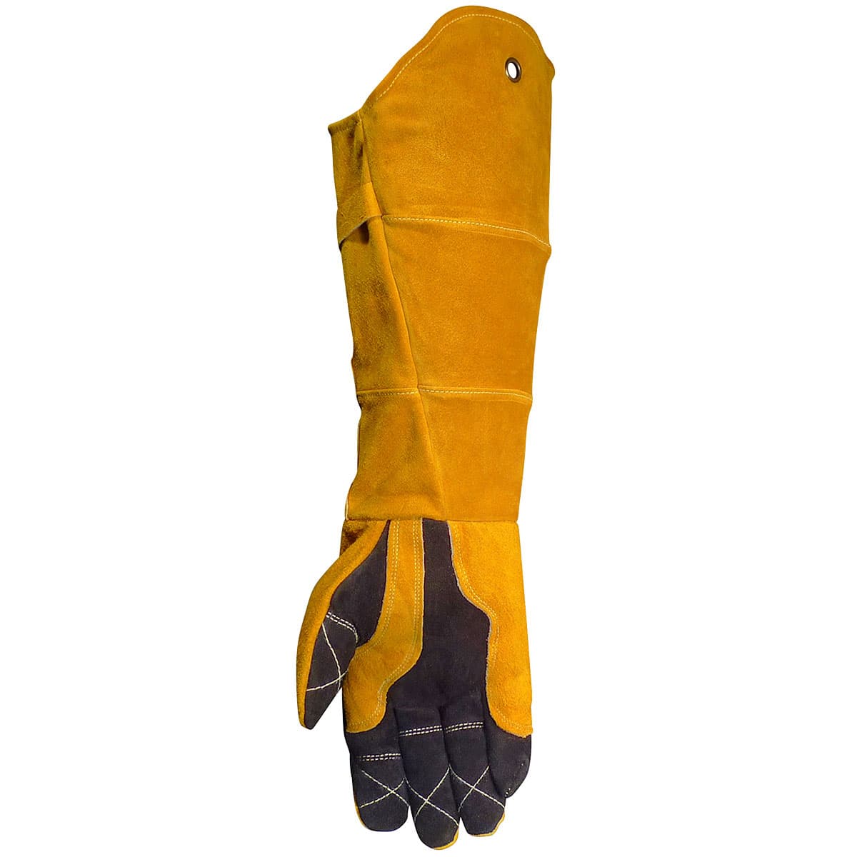 Premium Split Deerskin MIG/Stick Welder's Glove with FR Fleece Insulation and Para-Aramid Cut Liner, Gold (1877) - L_1