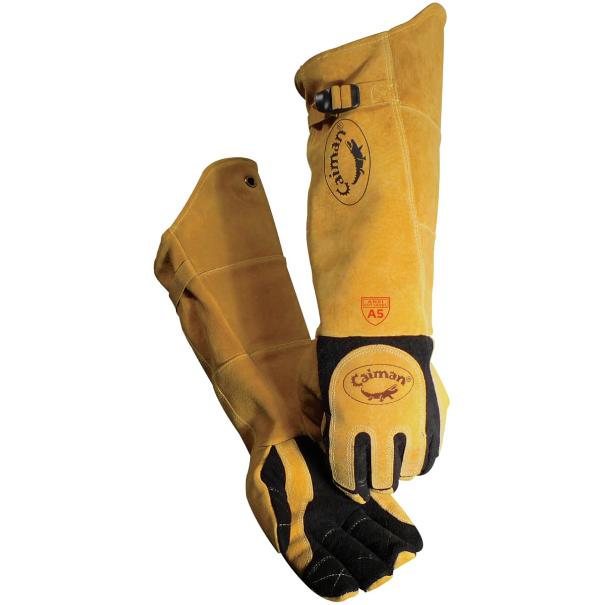 Glove, Welding, 21", Caiman Revolution, Deerskin Lined Palm, Pair, Large