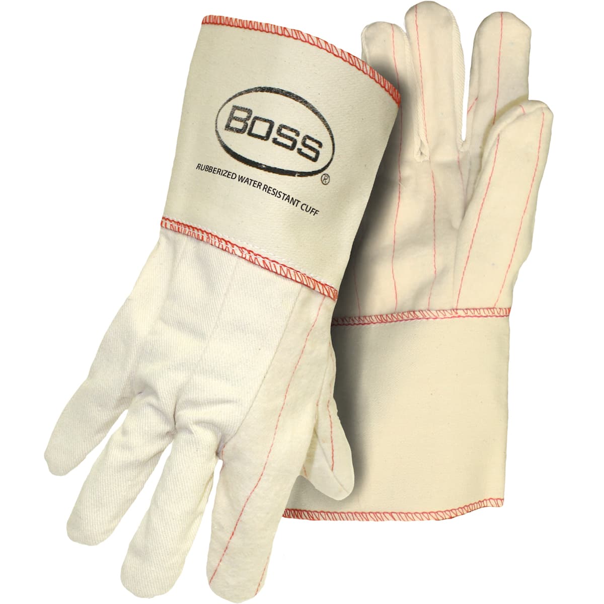 Boss Cotton Chore Glove, Double Palm, Cotton Back, Nap-In, Gauntlet Cuff Cuff