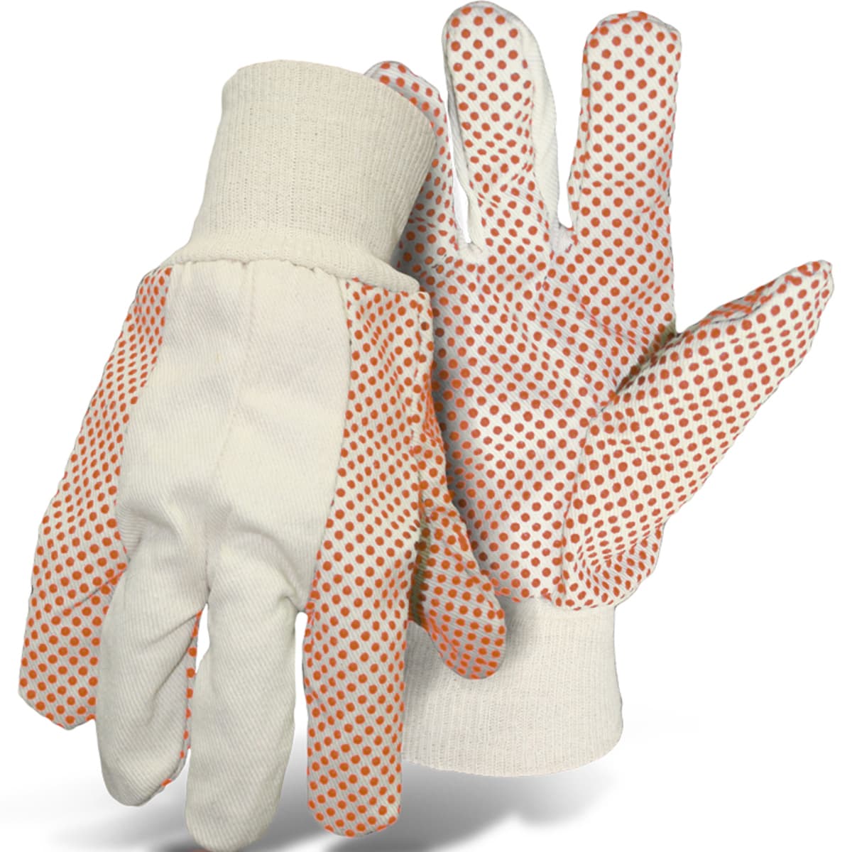 Cotton/Poly W/Orange Pvc Dotted Palm, Natural, L