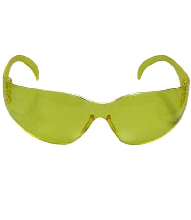 Rimless Safety Glasses with Amber Temple, Amber Lens and Anti-Scratch Coating, Amber (250-01-5509) - OS_0