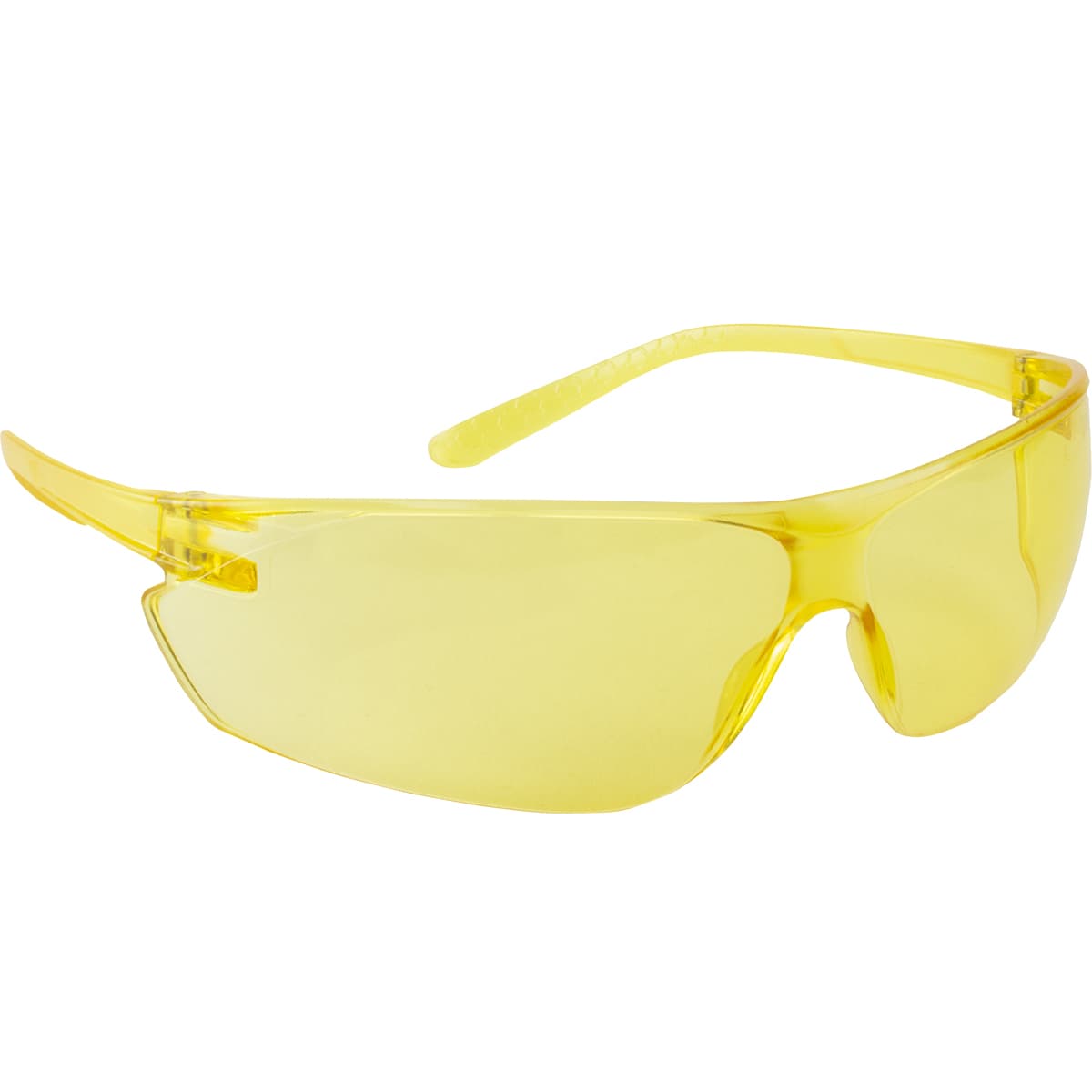 Rimless Safety Glasses with Amber Temple, Amber Lens and Anti-Scratch Coating, Amber (250-14-0009) - OS_0
