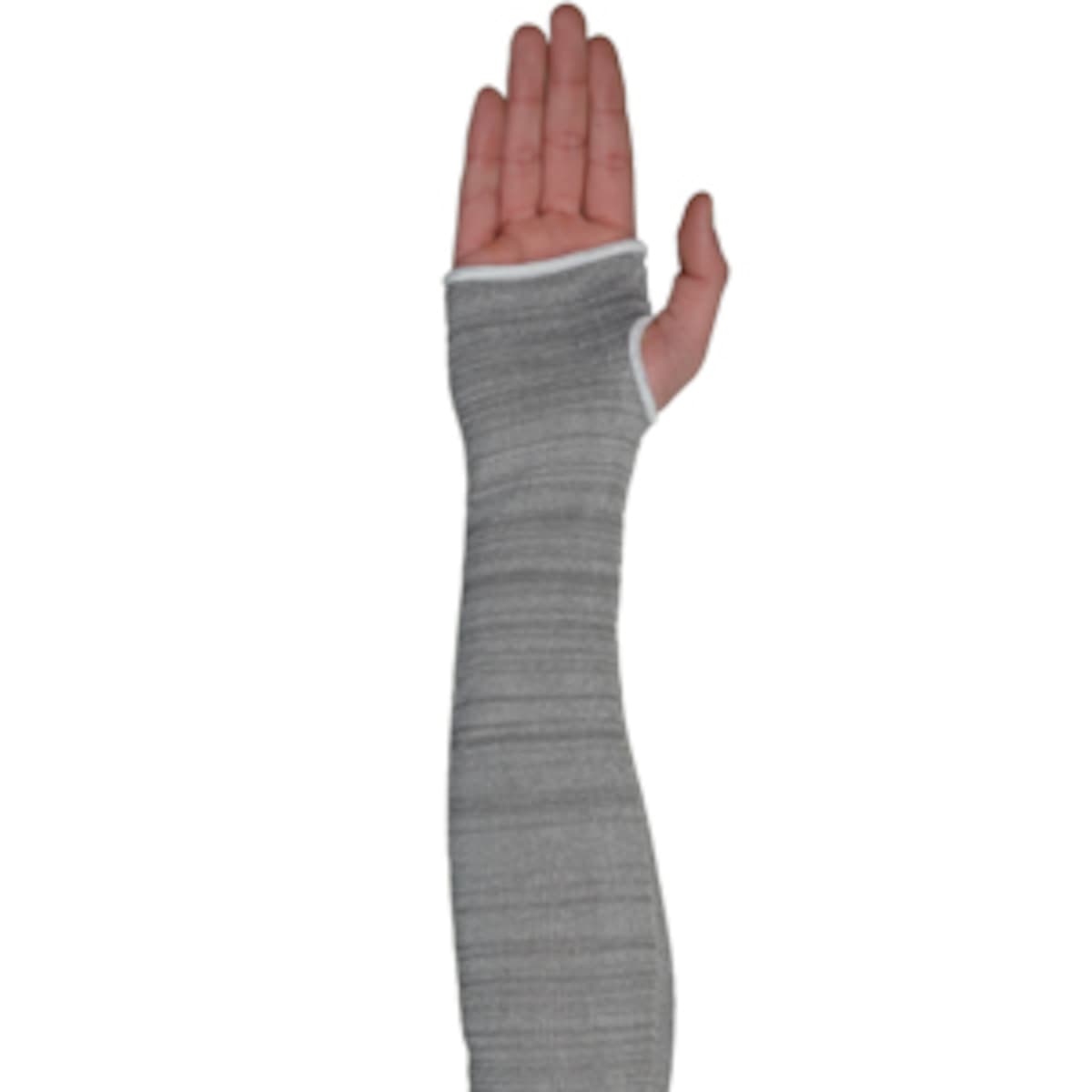 Seamless Knit HPPE Steel/Spun Dyneema Sleeve with Elastic Cuff and Opening - 100% Silicone Free, Gray (25DG4) - 18_0