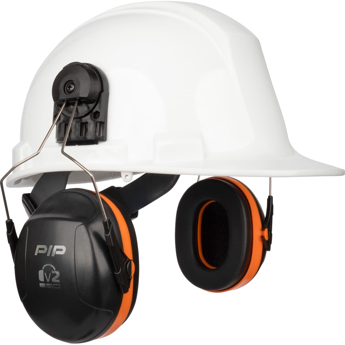 V2 Cap Mounted Ear Muff, 24Db Nrr, Universal, Neon Org/Blk., Hi-Vis Orange, Os