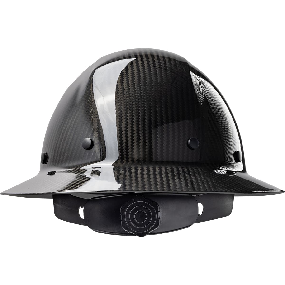 Wolfjaw Full Brim Hard Hat Carbon Ansi Type I Class C, Glossy Black