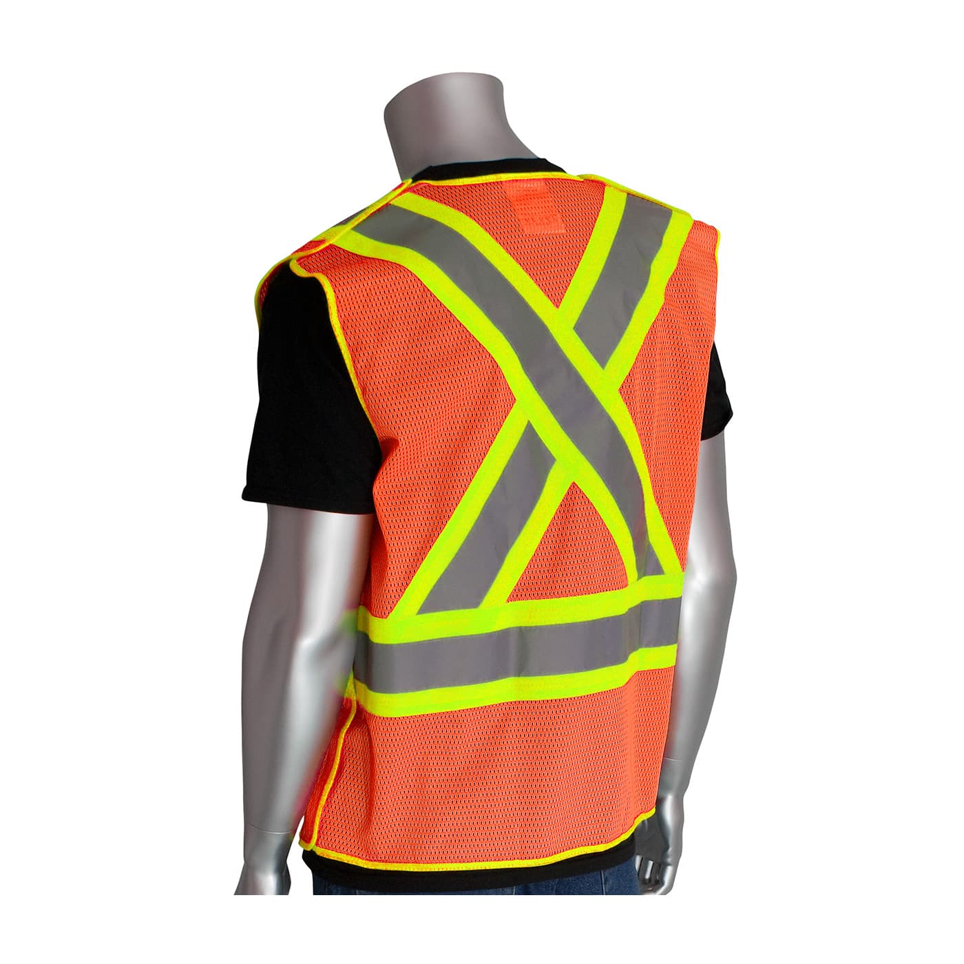 Class 2, Z96 Mesh Breakaway Vest, X Back H&L Closure Two Tone, Or