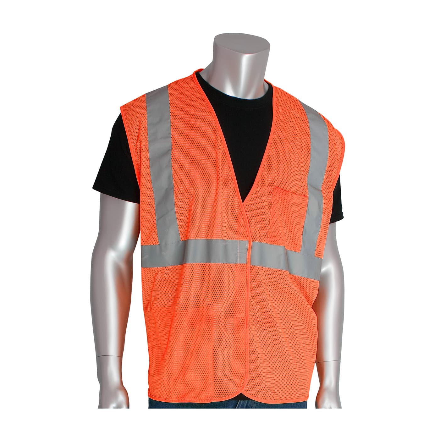 Class 2 Mesh Vest, 2 Pockets, H&L Closure, 2In. Tape, Ly