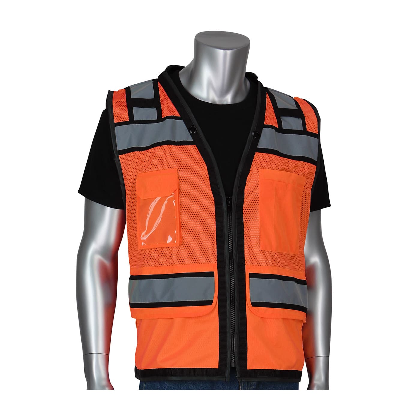 Type R Class 2 Cont. Hd Tech Vest, D-Ring, Mic Tabs Two Tone Tape, Or