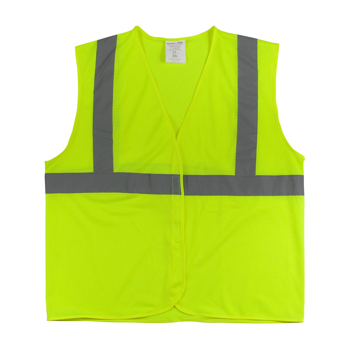 Class 2 Mesh Vest, No Pockets, H&L Closure, 2In. Tape, Or