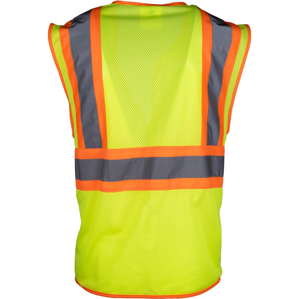 Class 2 Mesh Vest, 3 Pockets, Zipper Closure, Two Tone Tape
