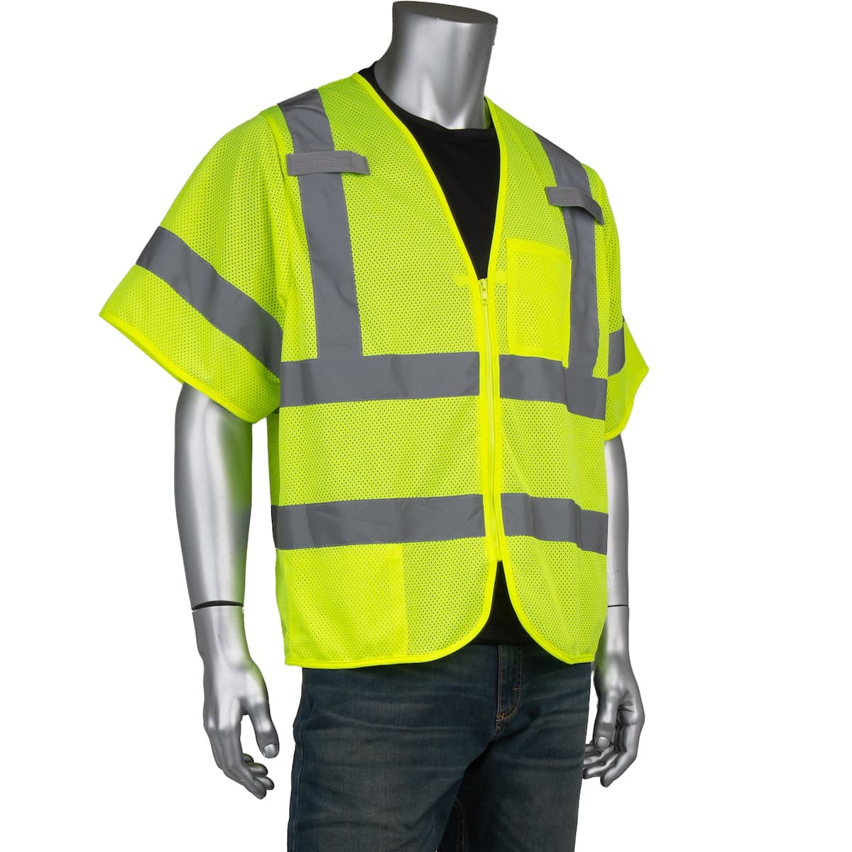 Type R Class 3 Mesh Vest, Zipper Closure, 2 Pockets, Mic Tabs