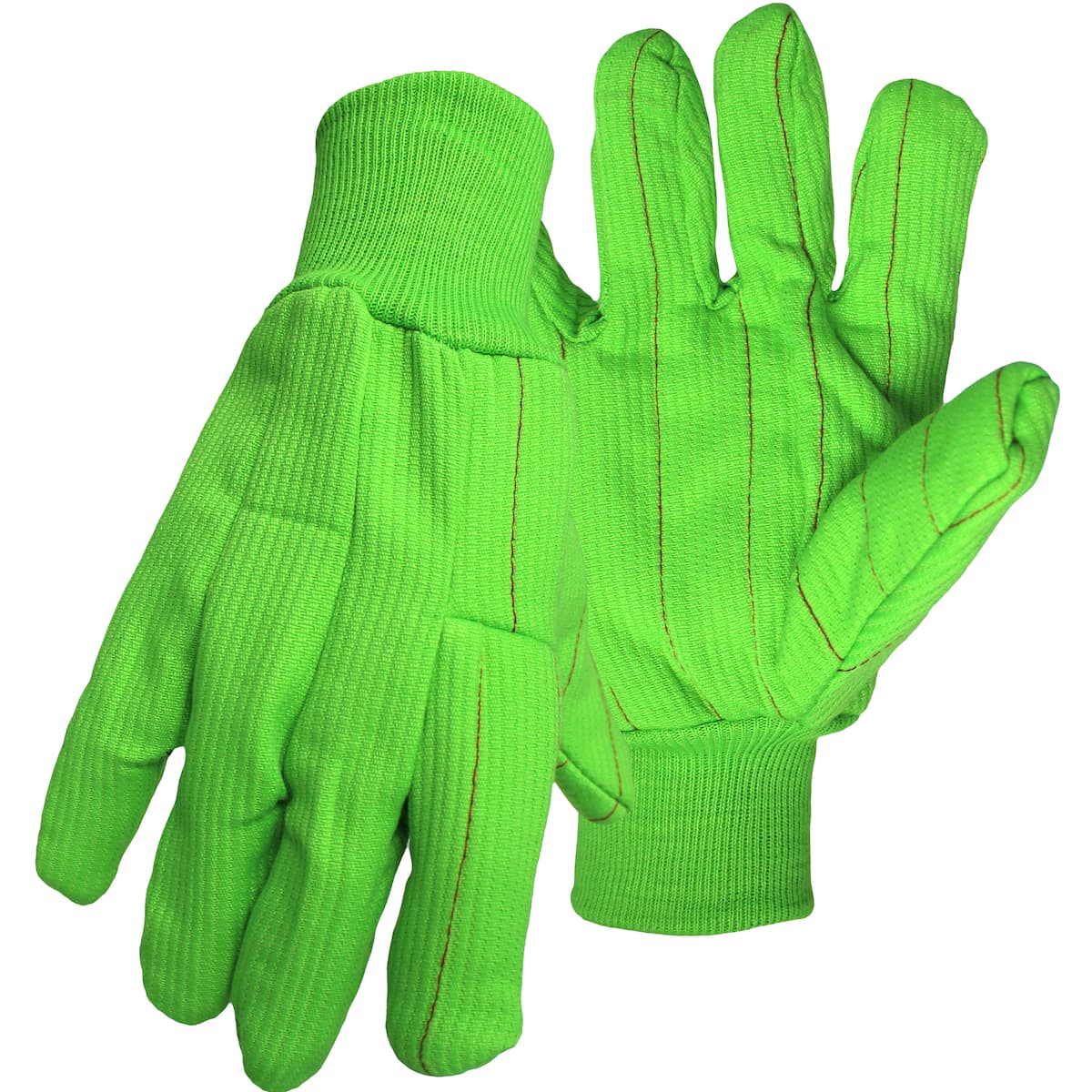 Double Palm, Polyester/Cotton, Hv Green, Nap-In Finish, Knit Wrist