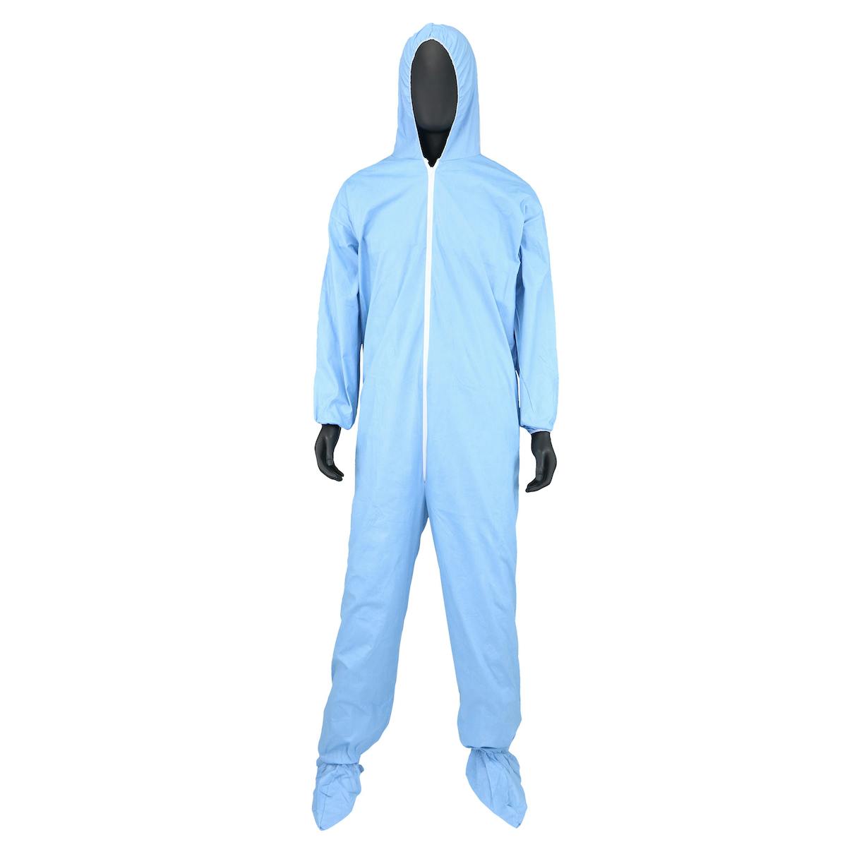 Posi-Wear Flame Resistant Coverall Hood, Boot, Elastic Wrist & Ankle, 80 gsm, Blue (3109)